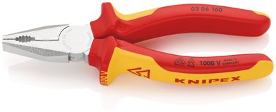 KNIPEX 03 06 160 SB Kombizange isoliert mit Mehrkomponenten-Hüllen, VDE-geprüft