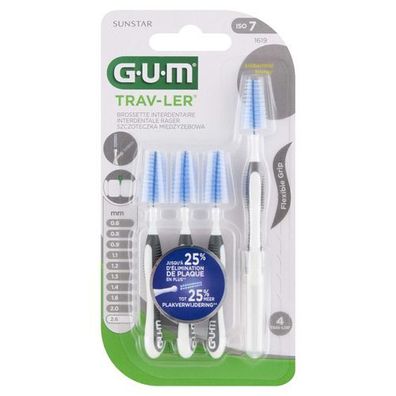 GUM Interdentalbuersten 2,6mm, 4er Pack, Grau - Zahnzwischenraumreinigung