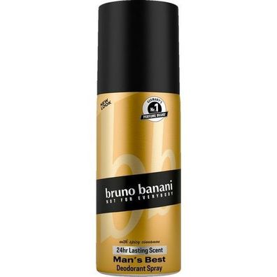 Bruno Banani Man's Best Deo Spray fuer Herren, 150 ml