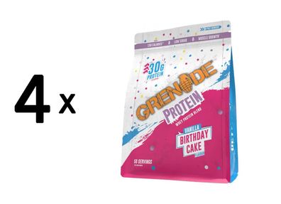 4 x Grenade Protein (2000g) Birthday Cake
