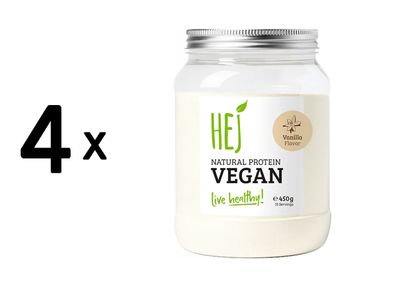 4 x HEJ Natural Protein Vegan (450g) Vanilla