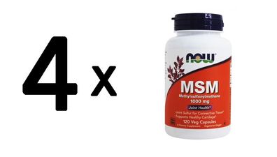 4 x Now Foods MSM 1000mg (120)