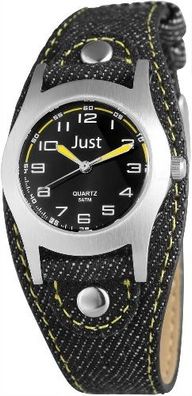Kinder- und Damenuhr Textil-Unterlegarmband schwarz Just JU20157 Analog