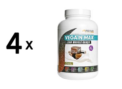 4 x ProFuel Vegain MAX (3000g) Chocolate Fudge Brownie