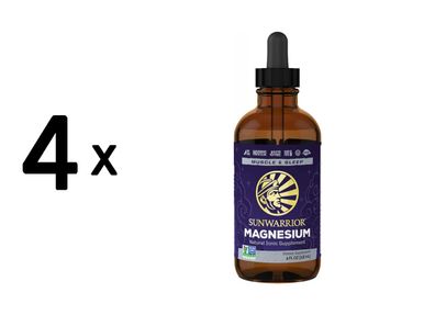 4 x Sunwarrior Magnesium Liquid (118ml) Unflavoured