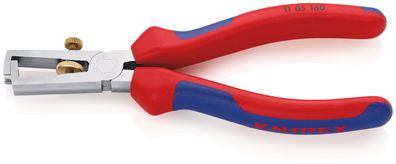KNIPEX 11 05 160 SB Abisolierzange mit Öffnungsfeder, univ mit Mehrkomponenten-Hüllen
