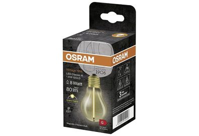 OSRAM LED Filament LED CL A 8 1,8W/827 FIL GD MAG E27 351670