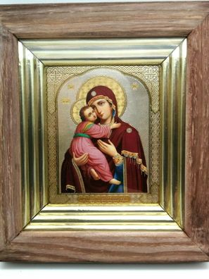 Ikone Gottesmutter von Wladimir Wladimirskaja GM von Wladimir 17 x 19 cm