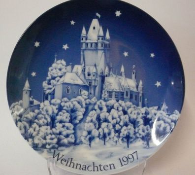 Porzellan Wandteller Sammelteller Zierteller Reichsburg Cochem 1689 Weihnachten 1997