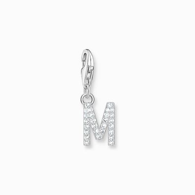 Thomas Sabo Charm-Anhänger Buchstabe M mit weißen Steinen 925/- Silber
