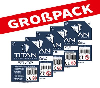 Shield Titan 4 - (100 Päckchen)100 Super Sleeves für Kartengröße 59 x 92 mm
