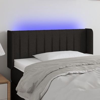 vidaXL LED Kopfteil Schwarz 93x16x78/88 cm Stoff