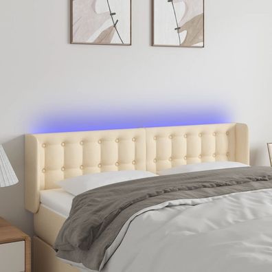 vidaXL LED Kopfteil Creme 147x16x78/88 cm Stoff