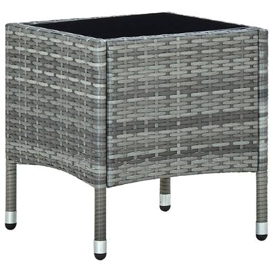 vidaXL Gartentisch Grau 40x40x45 cm Poly Rattan