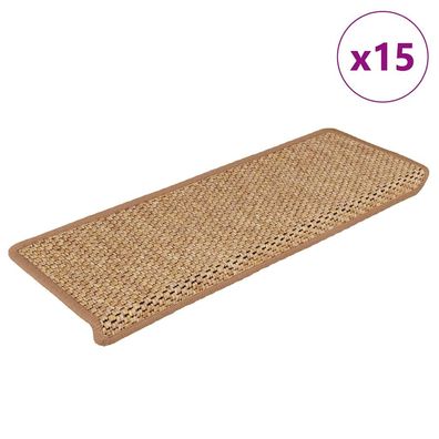 vidaXL Treppenmatten Selbstklebend Sisal-Optik 15Stk. 65x21x4cm Orange