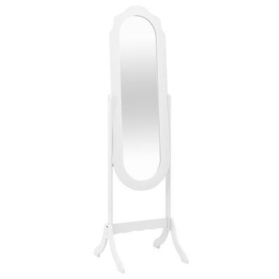 vidaXL Standspiegel Weiß 45,5x47,5x160 cm Holzwerkstoff