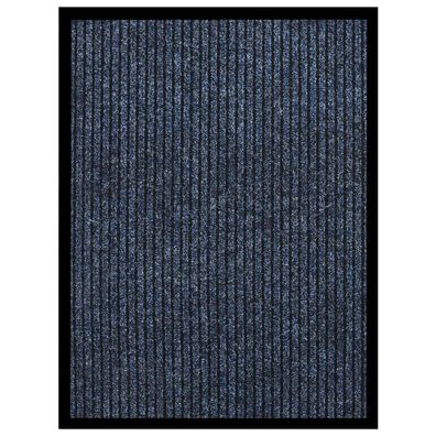 vidaXL Fußmatte Gestreift Blau 60x80 cm