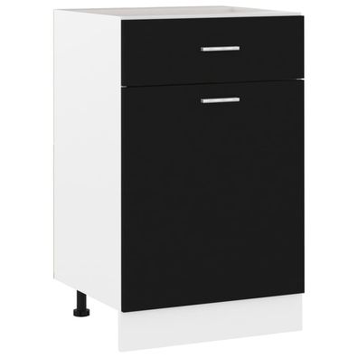 vidaXL Schubunterschrank Lyon Schwarz 50x46x81,5 cm Holzwerkstoff