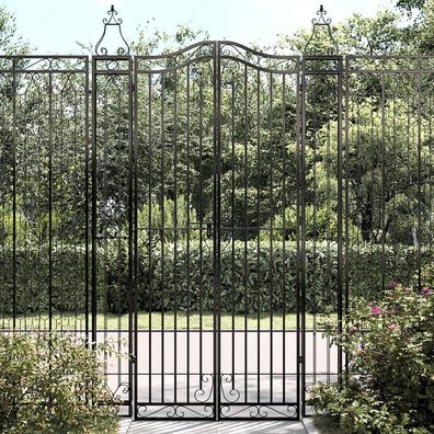vidaXL Gartentor Schwarz 121x8x200 cm Schmiedeeisen