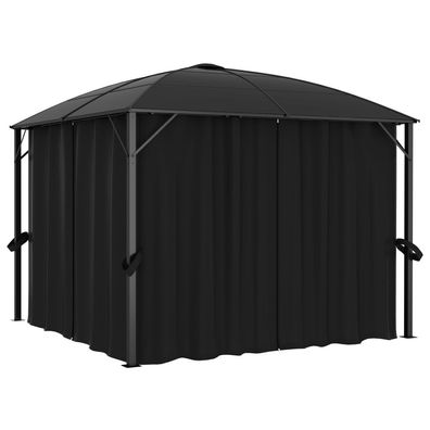 vidaXL Pavillon mit Vorhängen 300 x 300 x 265 cm Anthrazit