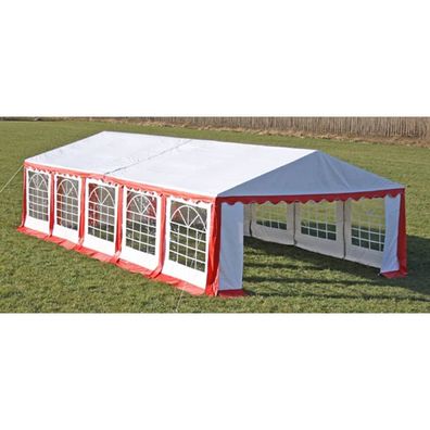Ersatzdach Dachplane Zeltdach Seitenteile 10 x 5 m Rot&Weiß