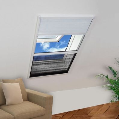 vidaXL Insektenschutz-Plissee für Fenster Jalousie Aluminium 80x120 cm