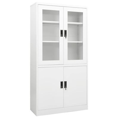 vidaXL Büroschrank Weiß 90x40x180 cm Stahl