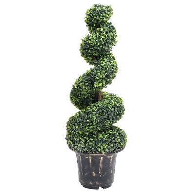 vidaXL Künstlicher Buchsbaum mit Topf Spiralform Grün 100 cm
