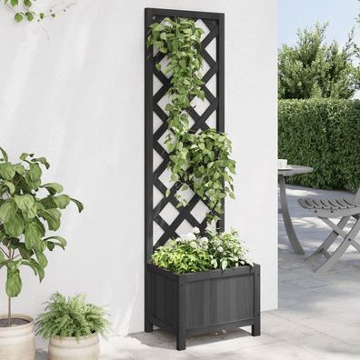 Pflanzkübel mit Rankgitter | Blumenkübel | Rankhilfe | Tomatenkübel | Tannenholz