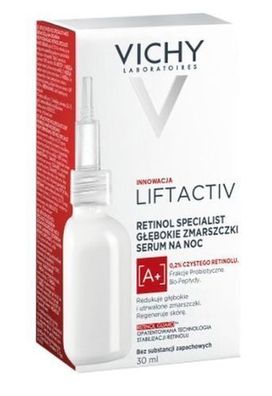 Vichy Liftactiv Spezialist Retinol Nachtserum gegen tiefe Falten, 30 ml