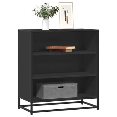 vidaXL Sideboard Schwarz 68x35x76 cm Holzwerkstoff und Metall