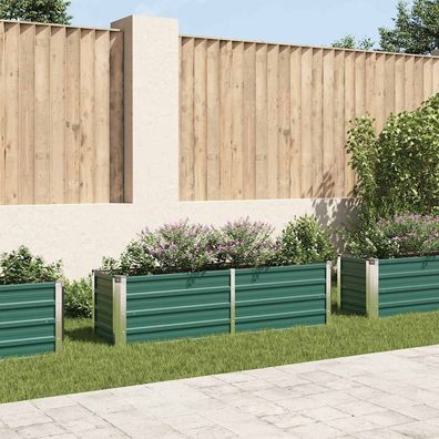 vidaXL Garten-Hochbeet Verzinkter Stahl 160x40x45 cm Grün