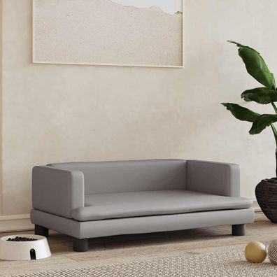vidaXL Hundebett Grau 80x45x30 cm Kunstleder