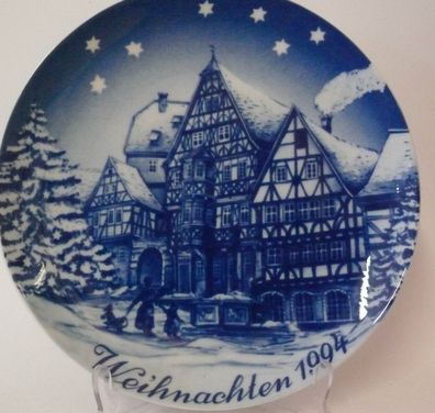 Porzellan Wandteller Sammel und Zierteller Weihnachten 1994 Miltenberg Schnatterloch