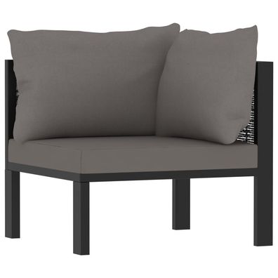 vidaXL Sofa-Eckelement mit Linker Armlehne Poly Rattan Anthrazit