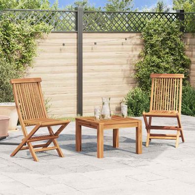 vidaXL Klappbare Gartenstühle 2 Stk. Massivholz Teak