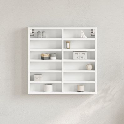 vidaXL Vitrinenschrank Weiß 60x8,5x58 cm Holzwerkstoff