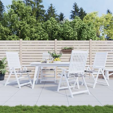 vidaXL Gartenstuhl-Kissen 4 Stk. Grau Karomuster 40x40x3 cm
