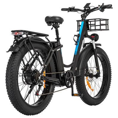 E-Bike 750W 48V 26 Zoll Fatbike mit Front- und Heckträger Step Thru Elektrofahrrad