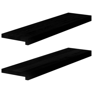 vidaXL Fensterbänke 2 Stk. Dunkelbraun 80x20x2 cm Massivholz Eiche