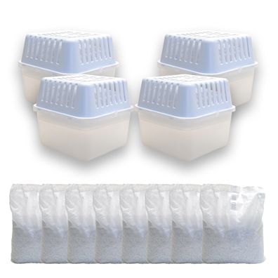 4er Set Raumentfeuchter Luftentfeuchter mit 8x450g Granulat Entfeuchter Trockner