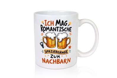 Spaziergang zum Nachbarn | Biertrinker | Lieblingsnachbar v2 - Tasse Weiß
