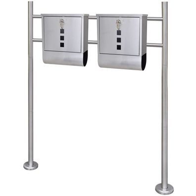 Doppel-Briefkasten | Standbriefkasten | Postfach | Postkasten | Edelstahl