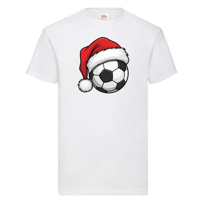 Weihnachten | Fußball | Weihnachtsmütze v2 T-Shirt Weiß