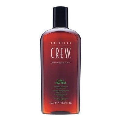 American Crew Tea Tree 3-in-1 Shampoo, Conditioner & Duschgel, 450 ml