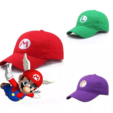 Super Mario Bros Cosplay Snapback Baseball Cap Hat Mütze Kappe BaseCap Hut