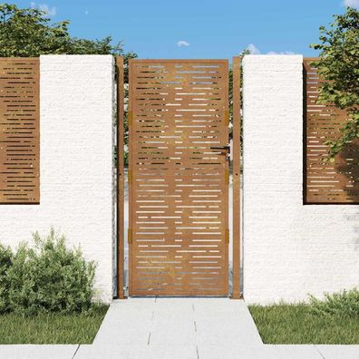 vidaXL Gartentor 105x205 cm Cortenstahl Quadratisches Design