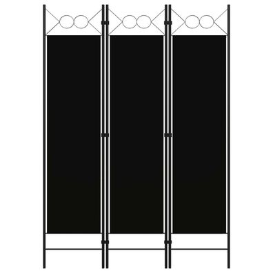 vidaXL 3-tlg. Raumteiler Schwarz 120 x 180 cm