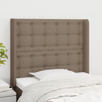 vidaXL Kopfteil mit Ohren Taupe 83x16x118/128 cm Stoff