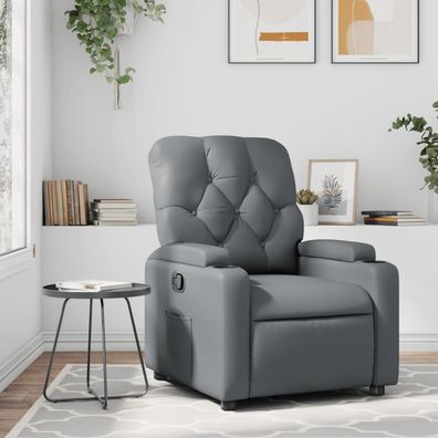 vidaXL Relaxsessel Grau Kunstleder